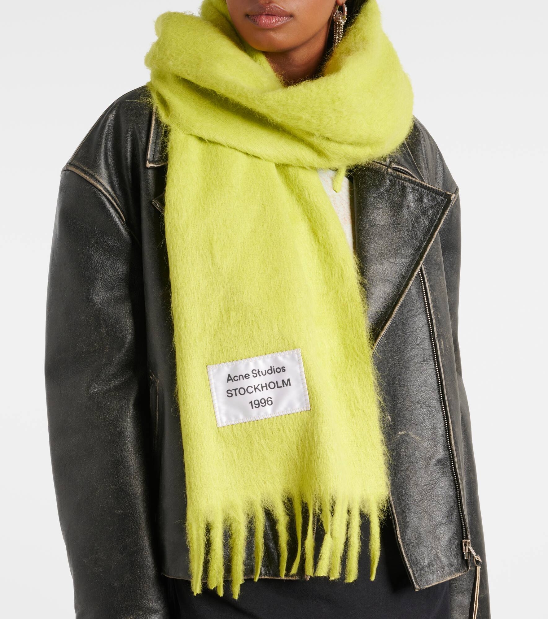 Logo wool-blend scarf - 2