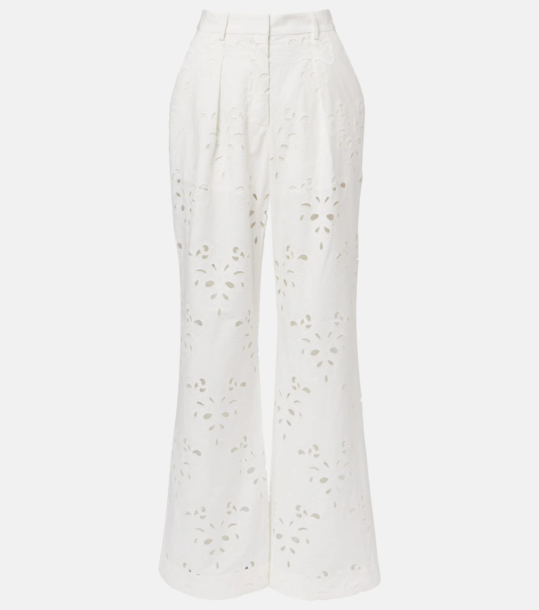 Artesan broderie anglaise flared pants - 1