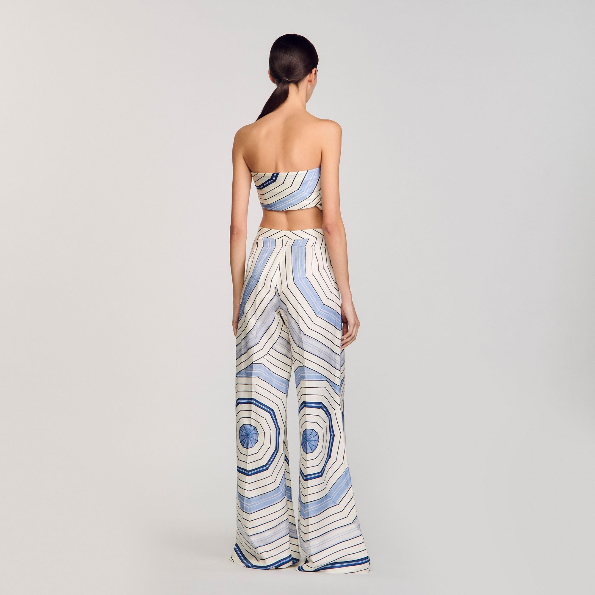 SPIRAL-MOTIF WIDE-LEG TROUSERS - 5