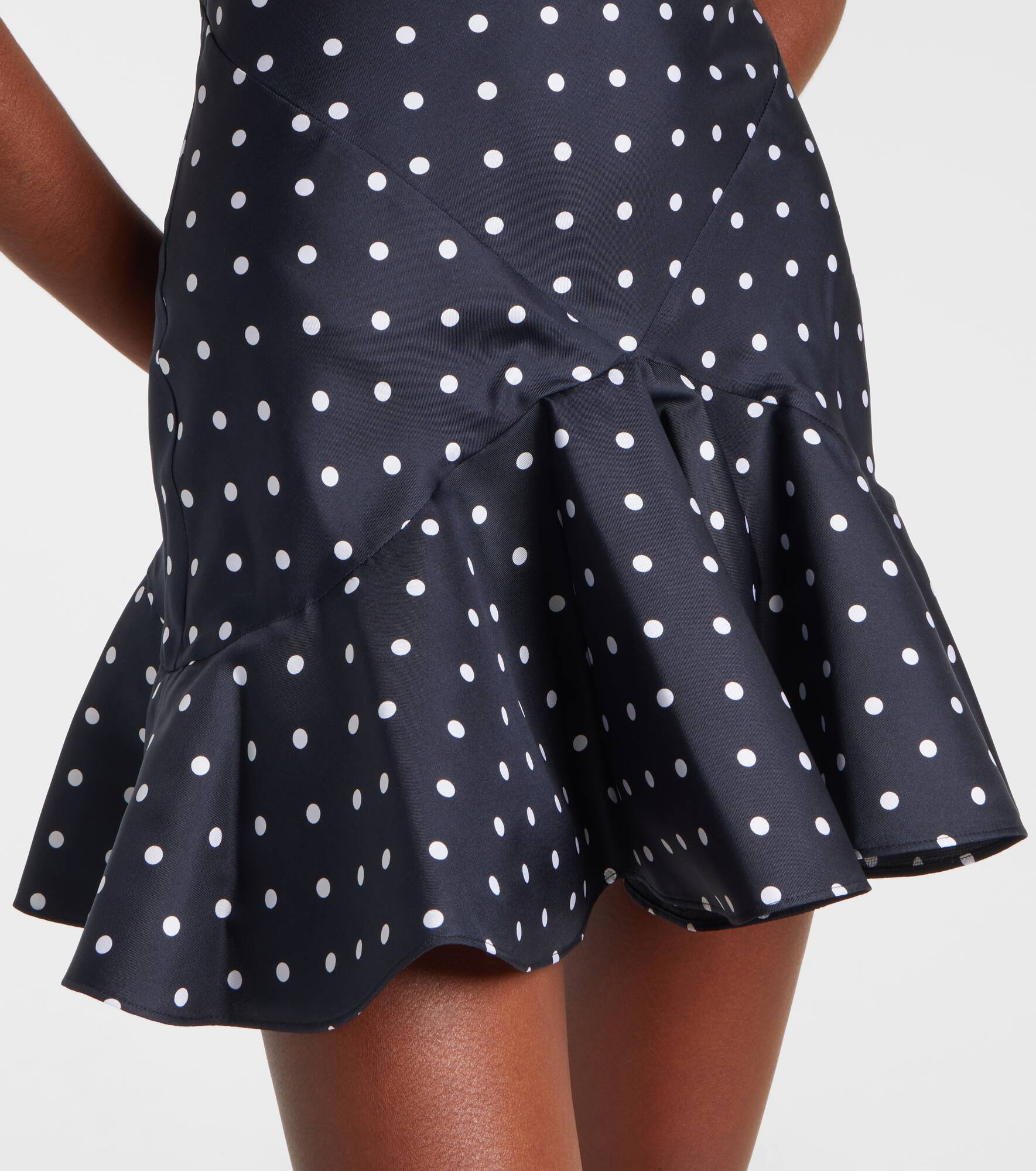 Polka-dot silk twill minidress - 5