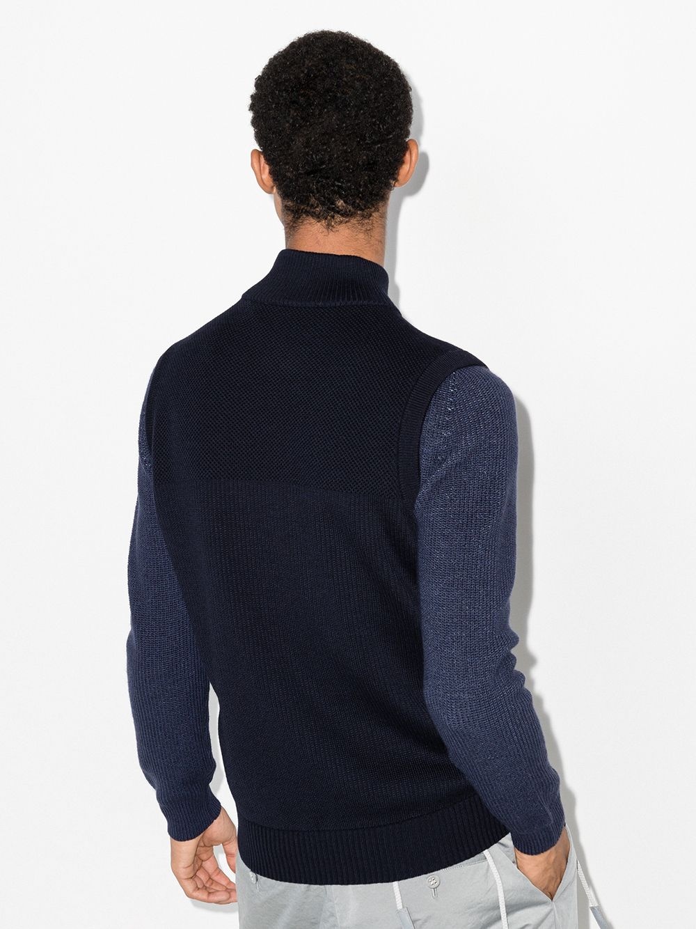 multi-fabric panel padded gilet - 3