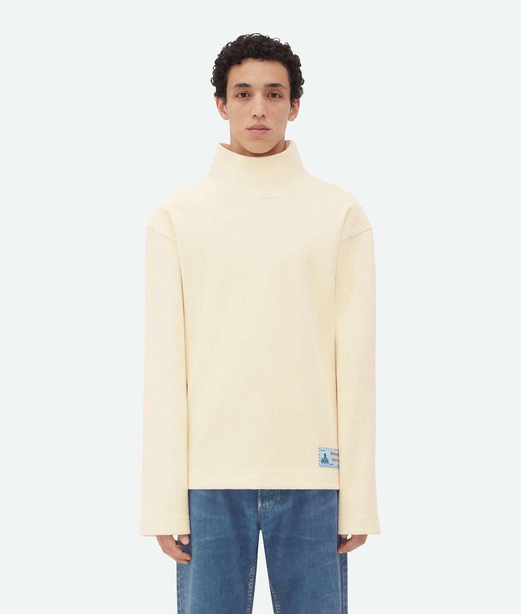 Cotton Rib T-Shirt With Label - 1