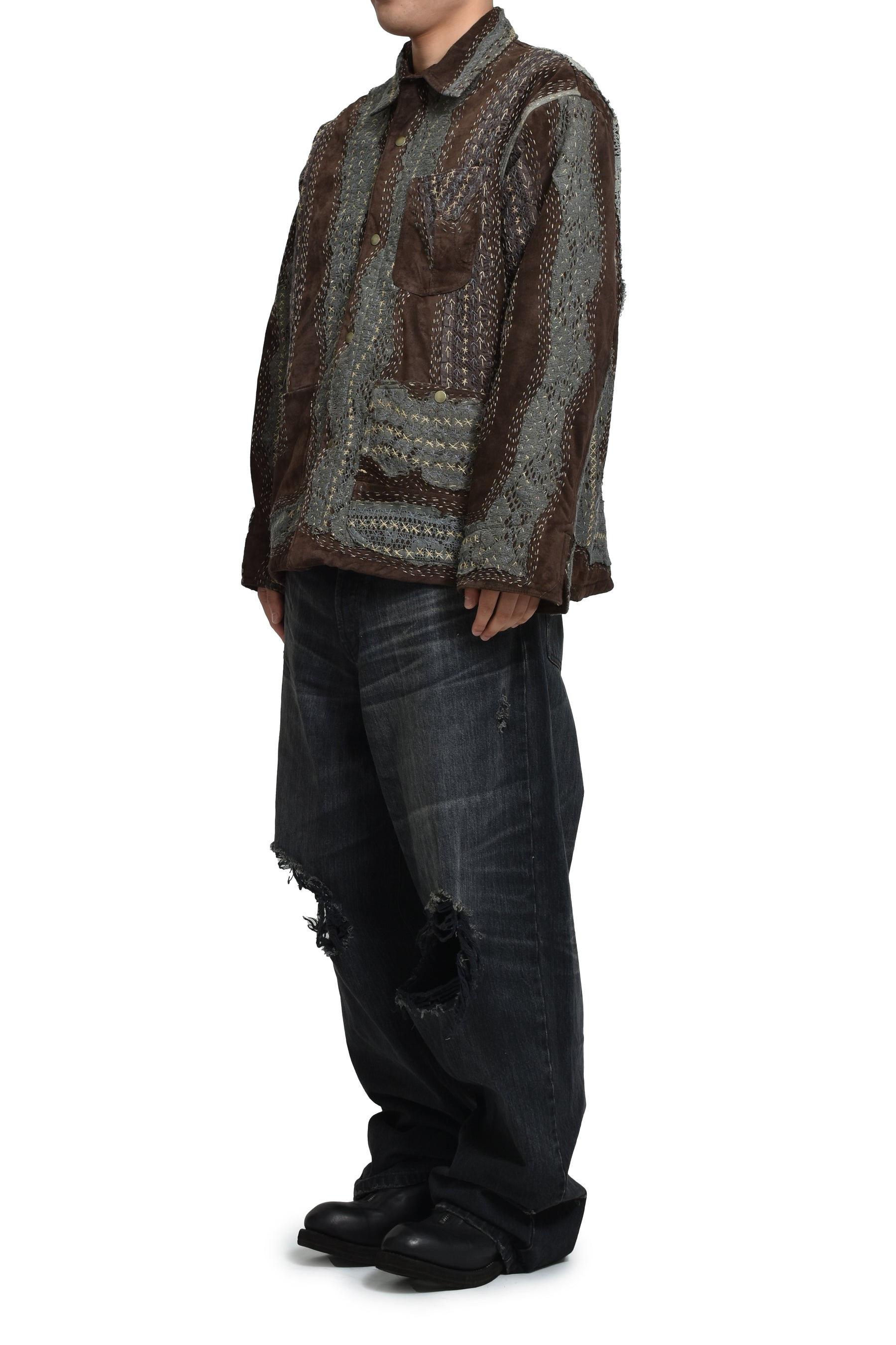 RAIN JACKET WADDED / BRW/GRY LACE - 4