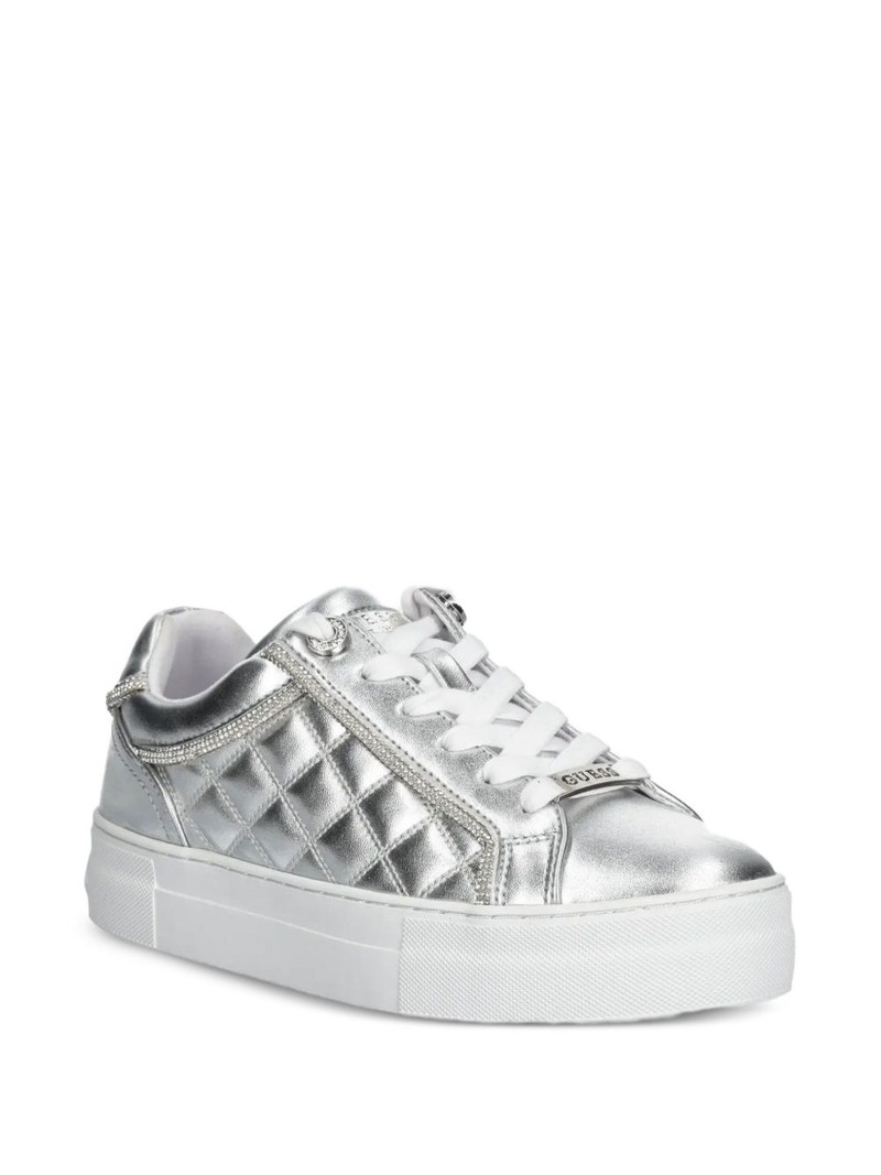 GUESS USA Gratea quilted metallic-effect sneakers outlook
