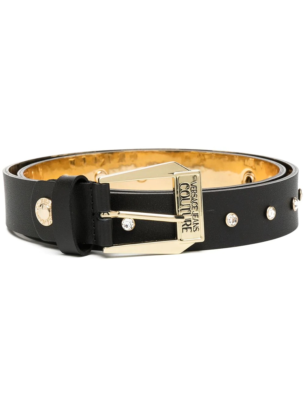 logo-buckle leather belt - 1