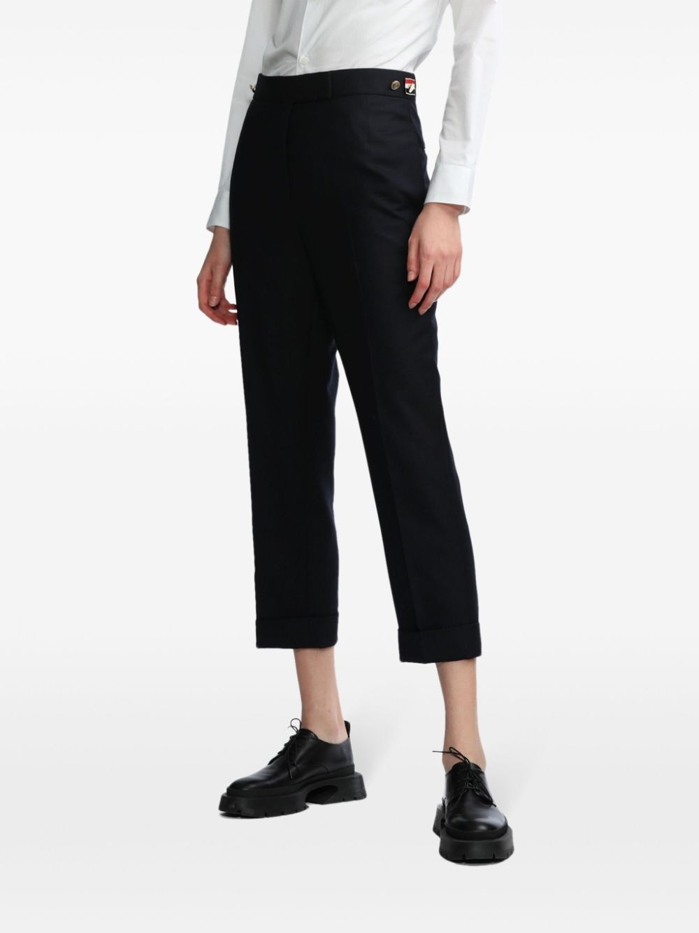 Super 120's wool twill slim-fit trousers - 3