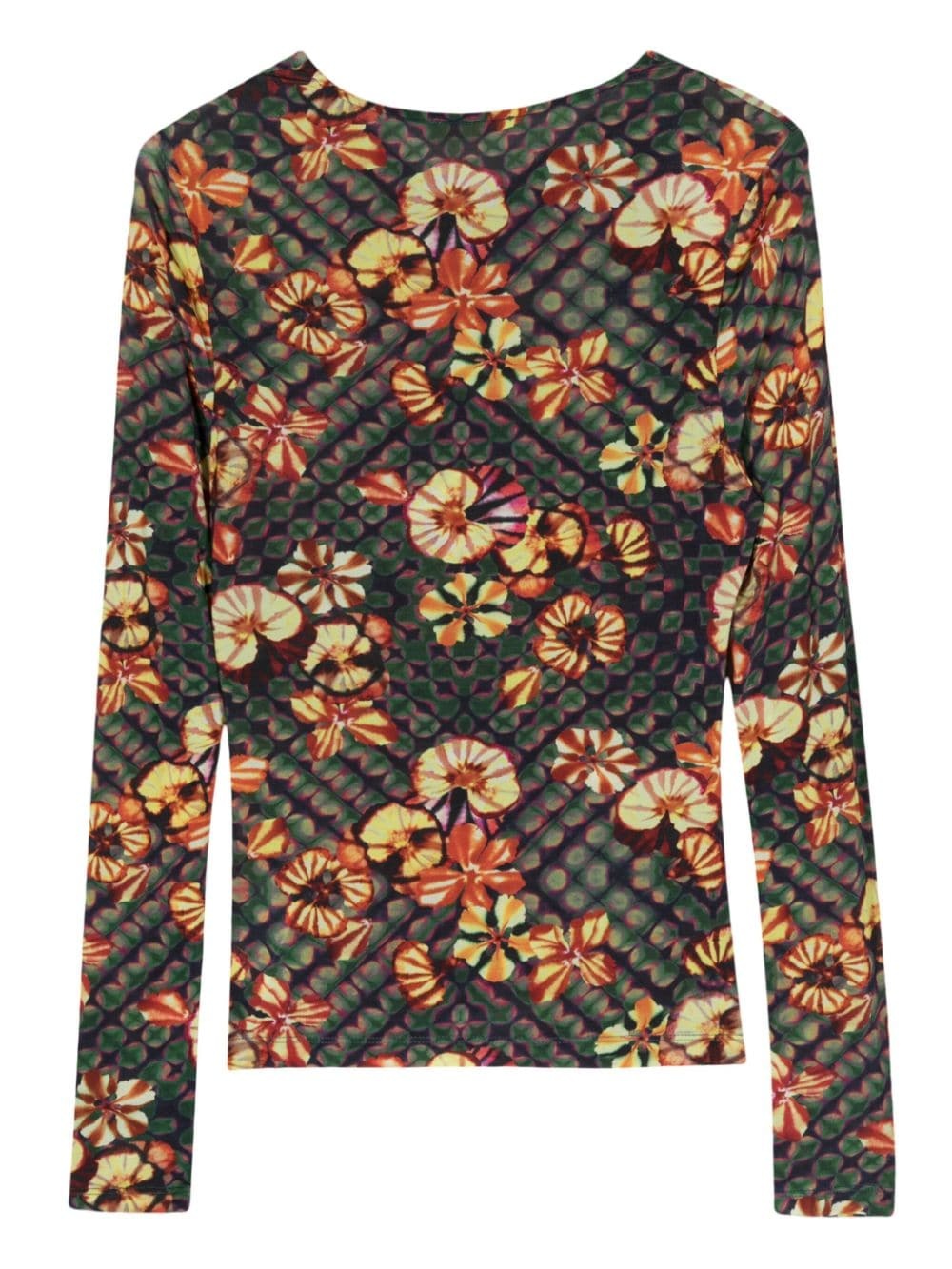 braid-detailing floral-print jersey - 2