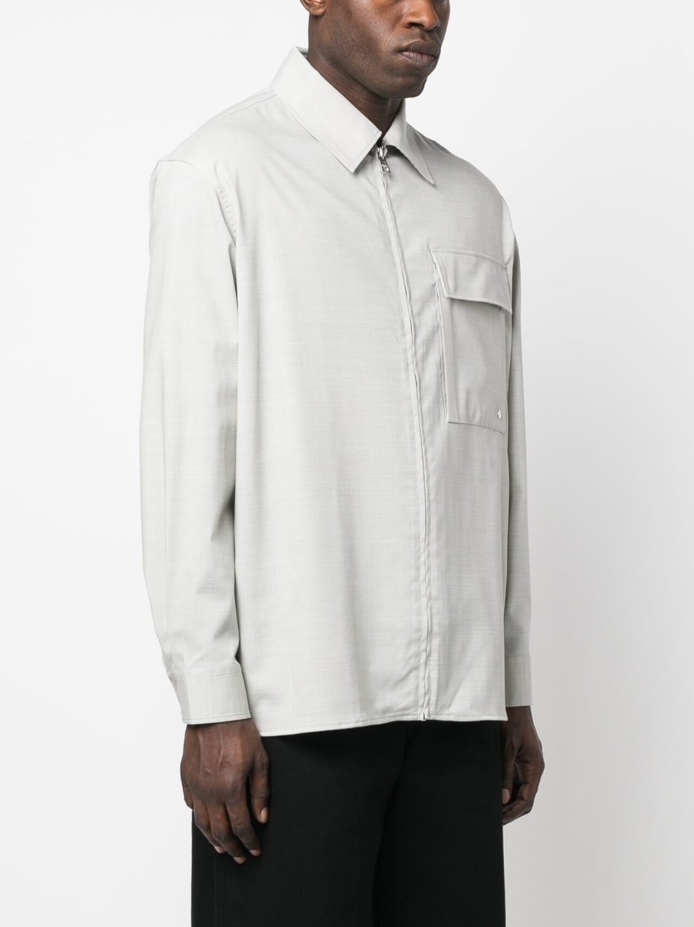 zip-up long-sleeve shirt - 4