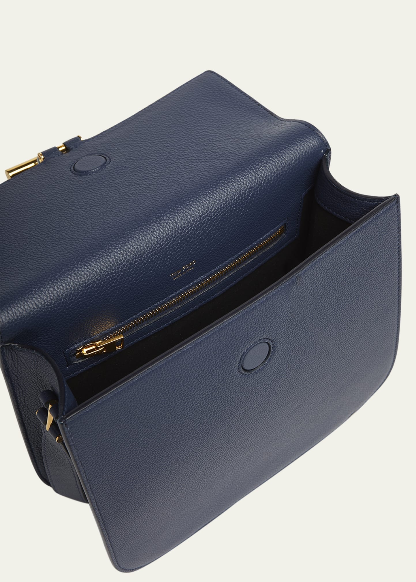 Tara Medium Crossbody in Grained Leather with Leather Strap - 4