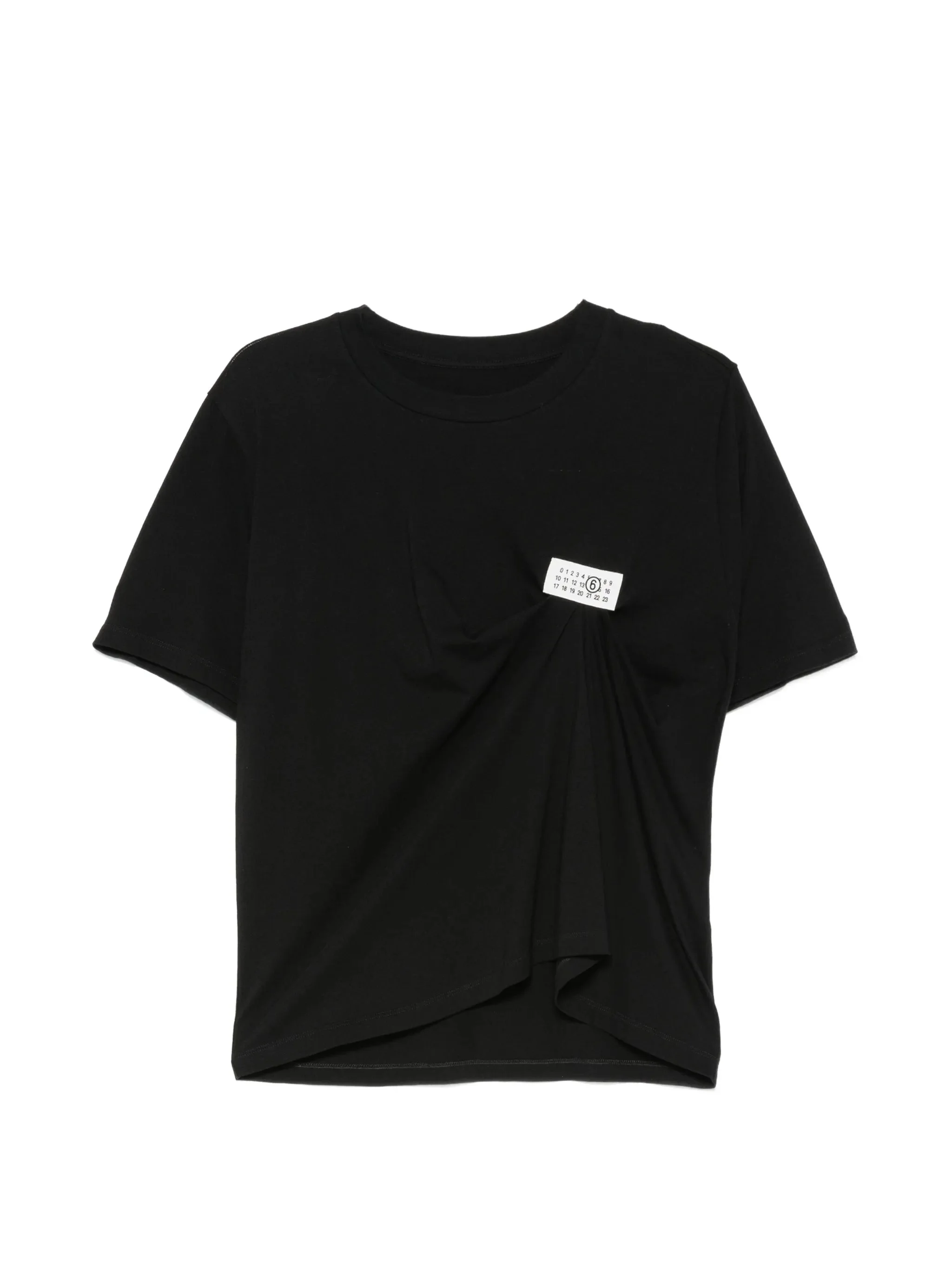 Mm6 Maison Margiela Logo-patch Gathered T-shirt - 1