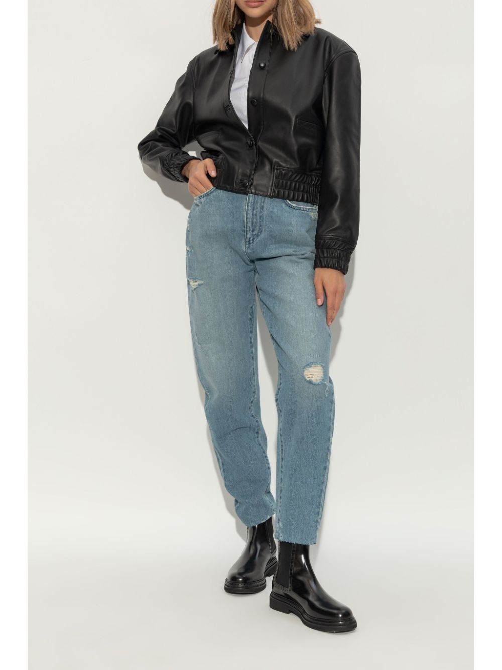 perforated-detail ankle boots - 3