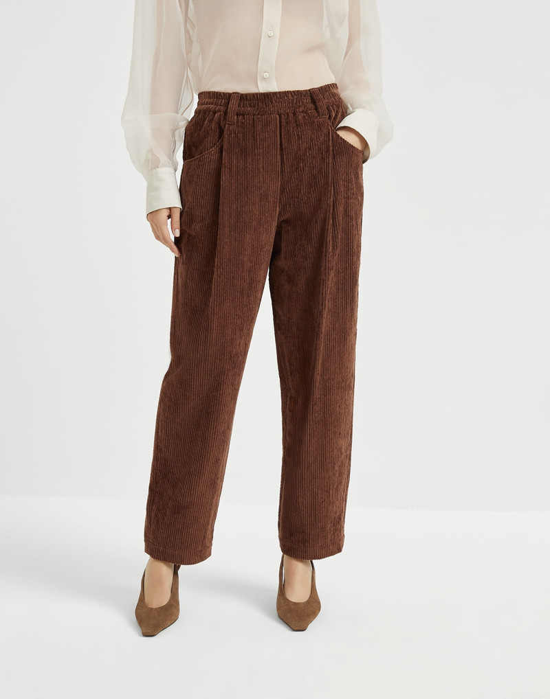 Comfort cotton corduroy baggy trousers - 1