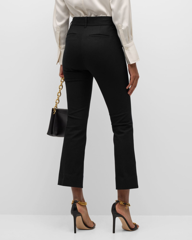 Stretch-Cotton Cropped Flare Trousers 3