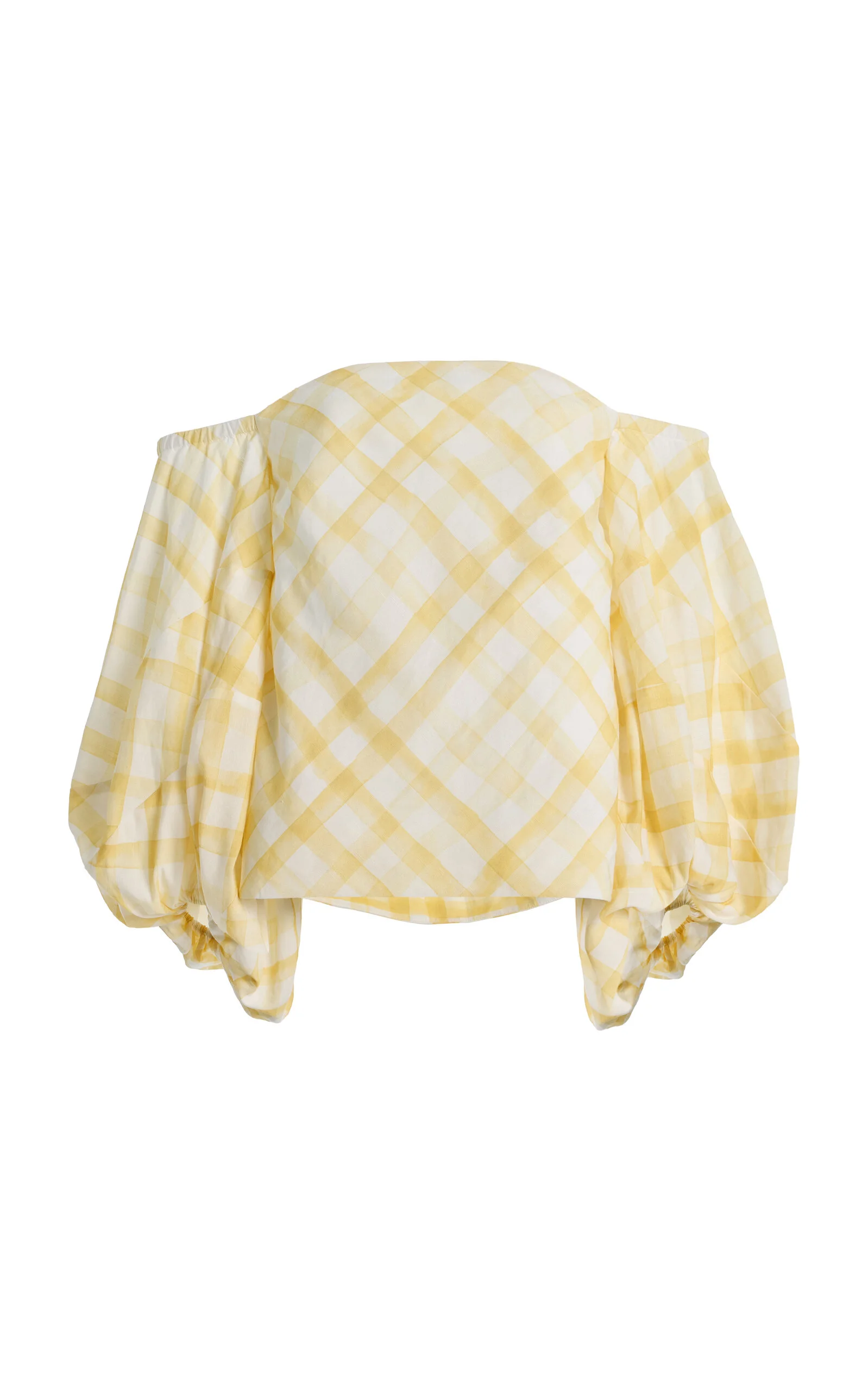 Balloon-Sleeve Gingham Top yellow - 1