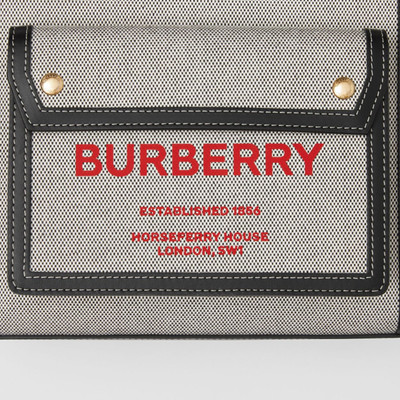 Burberry Mini Two-tone Canvas and Leather Pocket Bag outlook