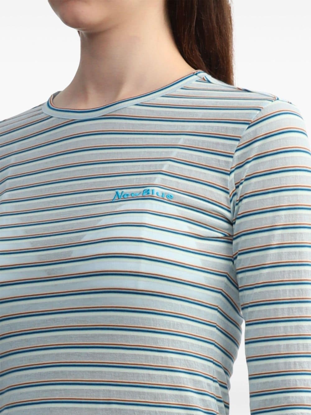striped cotton-blend T-shirt - 5