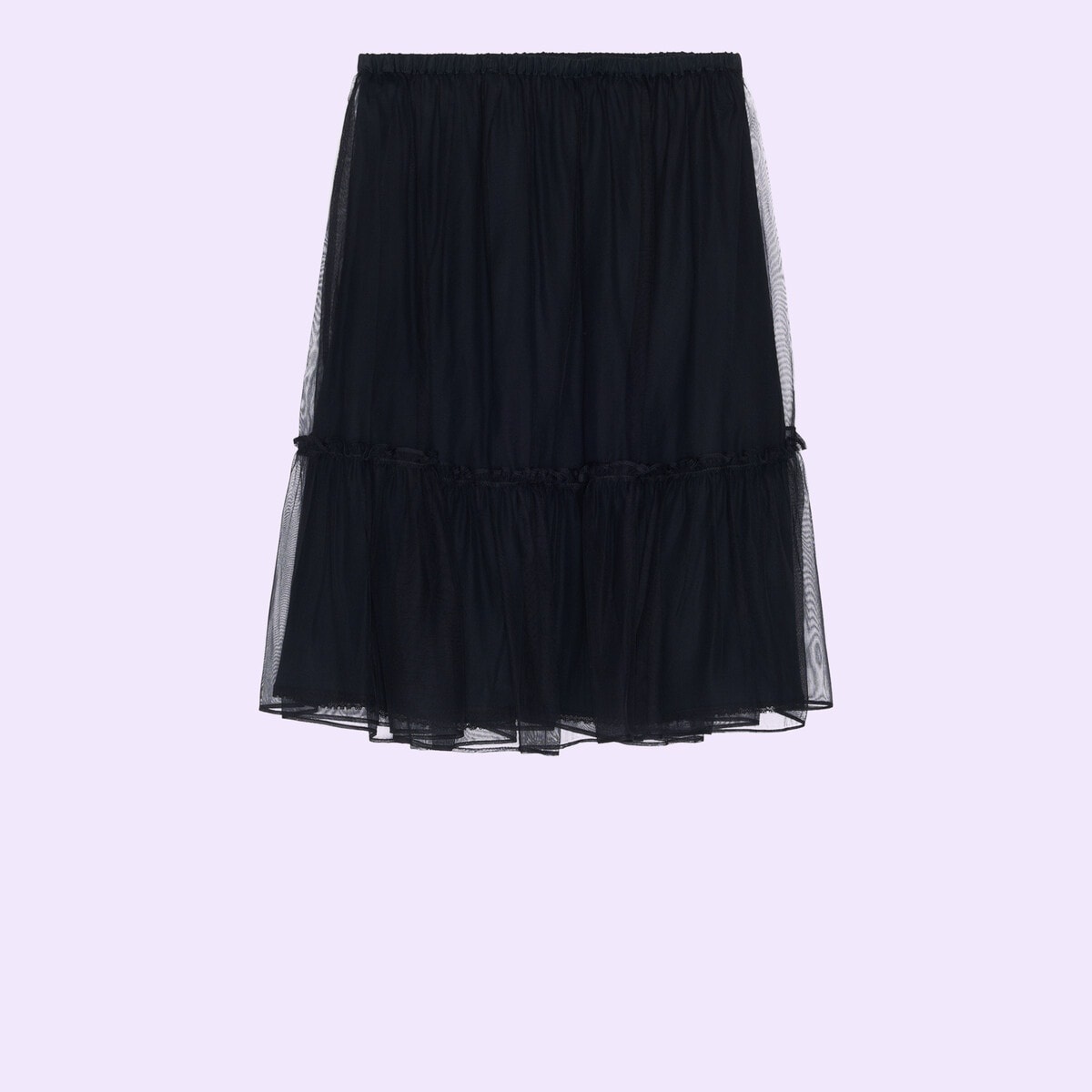 Short silk ruffle skirt - 1