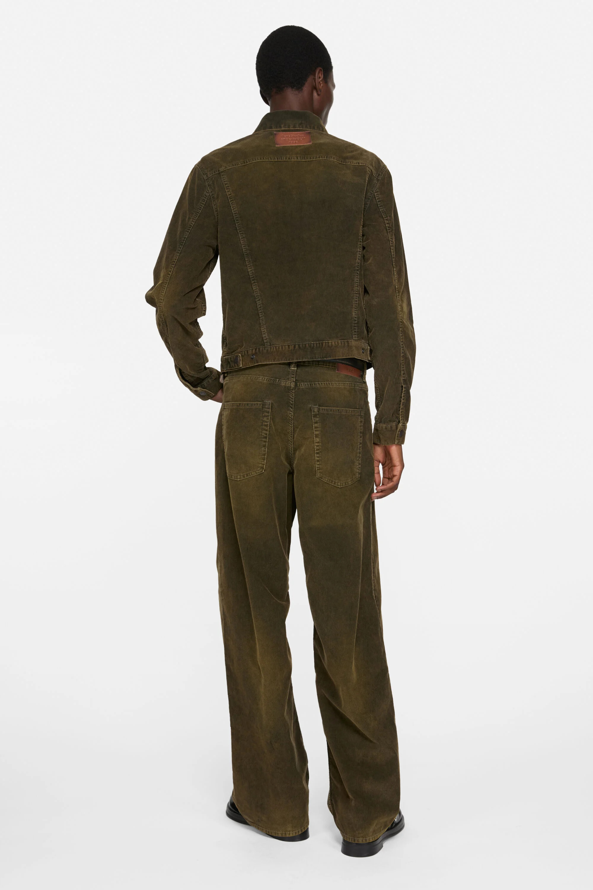 Corduroy trousers - Olive green - 3