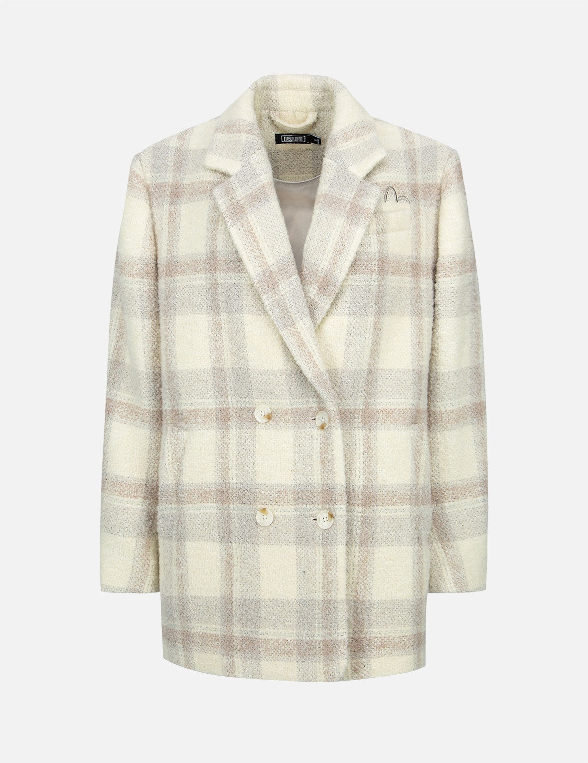 Gradient Logo Embroidery Plaid Blazer - 2