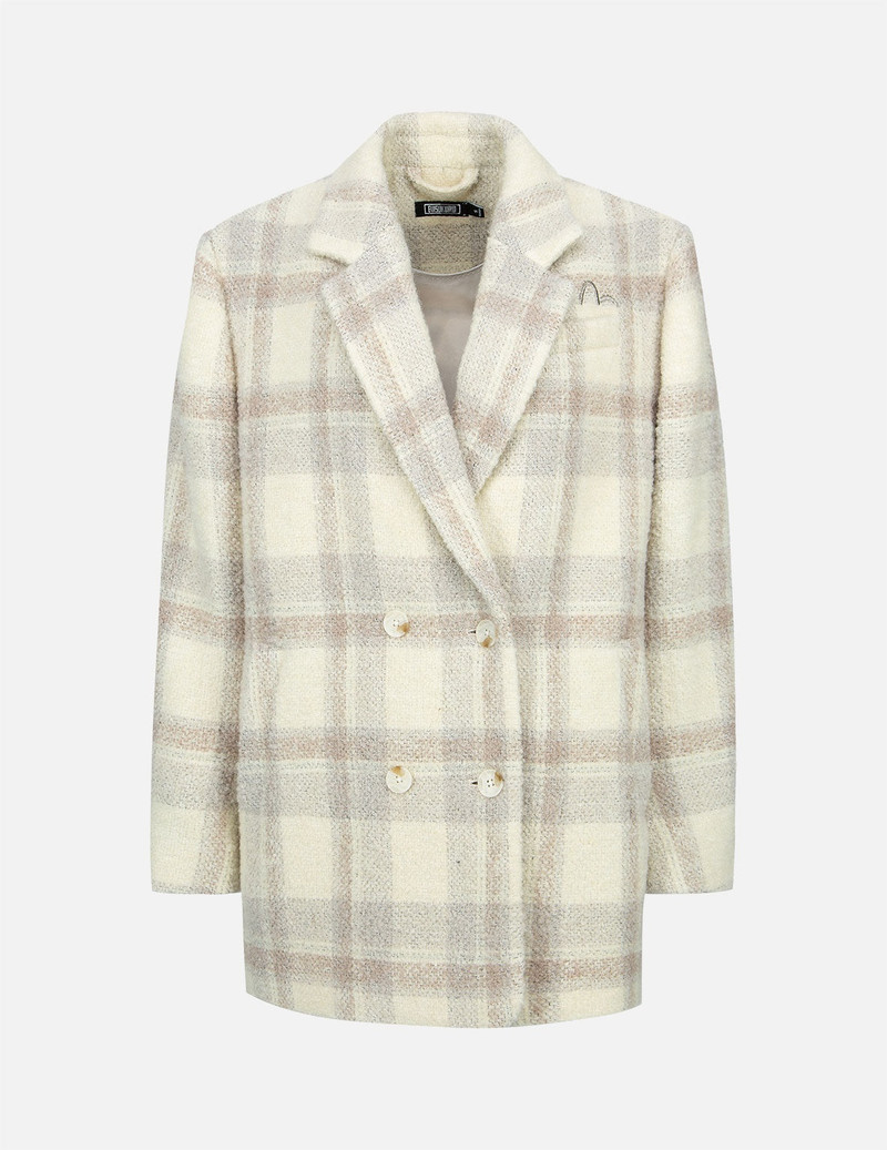 EVISU Gradient Logo Embroidery Plaid Blazer outlook