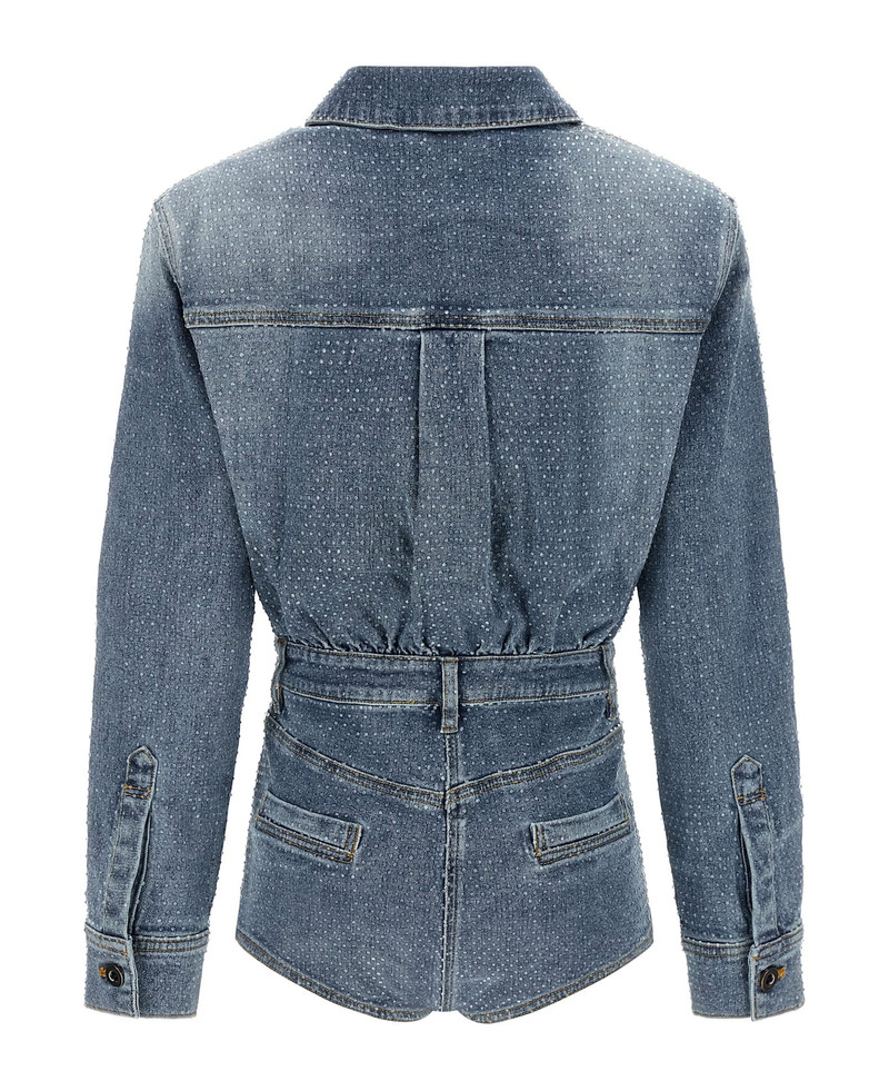 self-portrait 'rhinestone Denim' Jumpsuit outlook