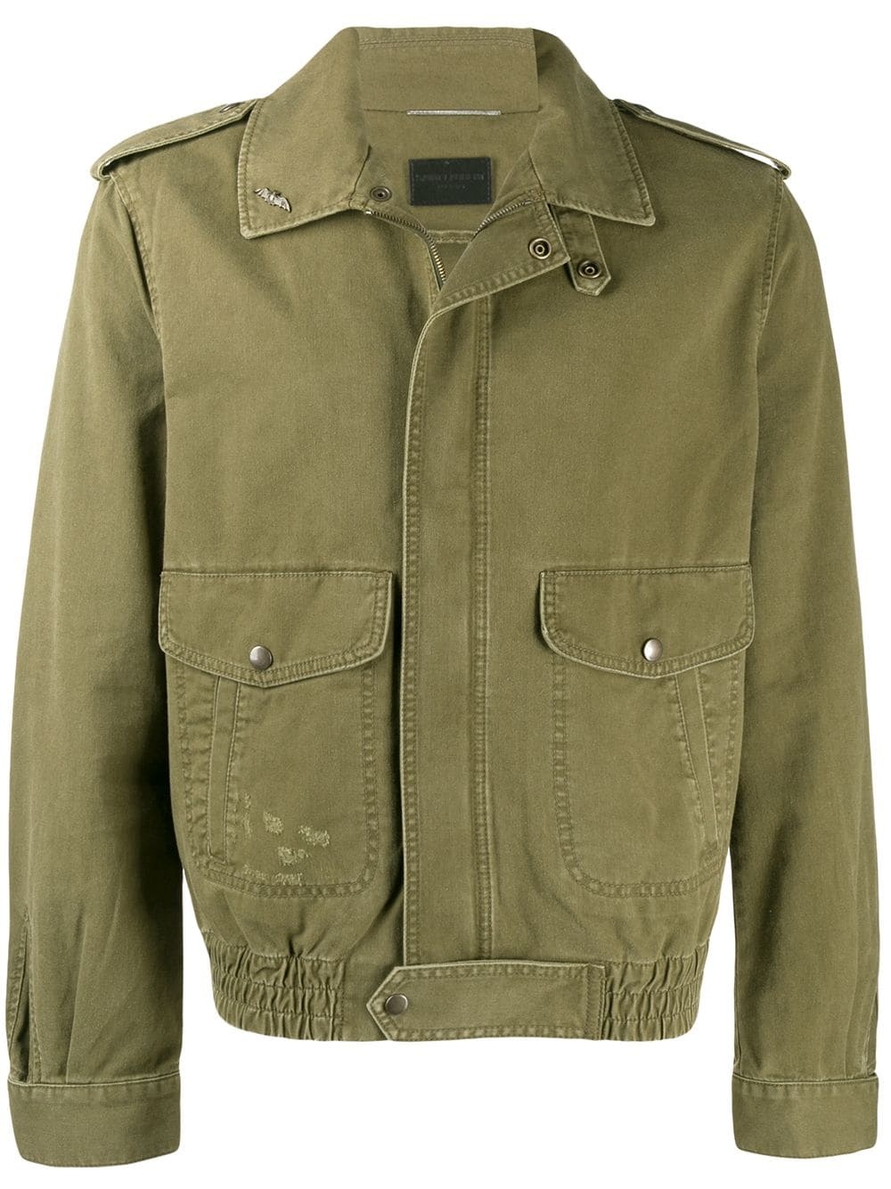 patch pocket detail aviator jacket - 1