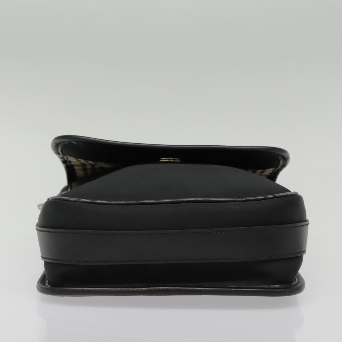 Burberry Shoulder Bag Nylon Leather Black Beige Silver - 9