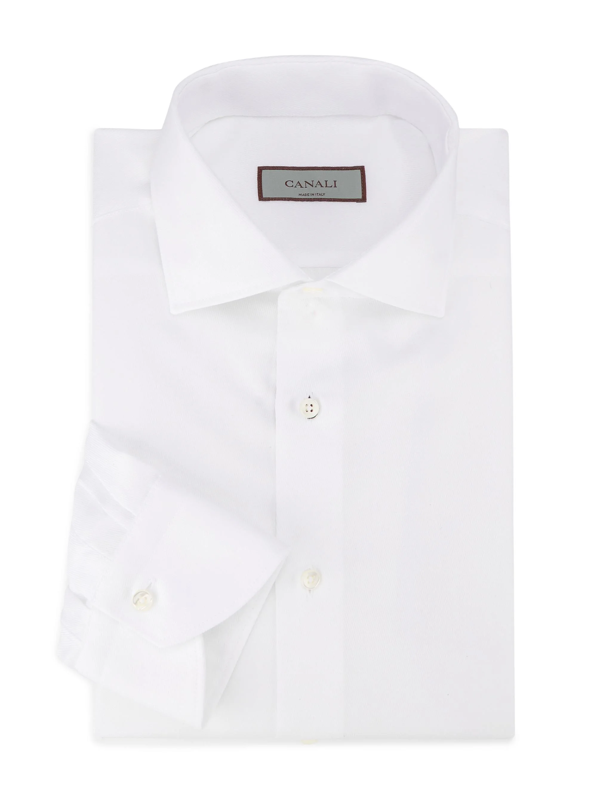 Men's Diagonal Twill Solid Dress Shirt - White - 1