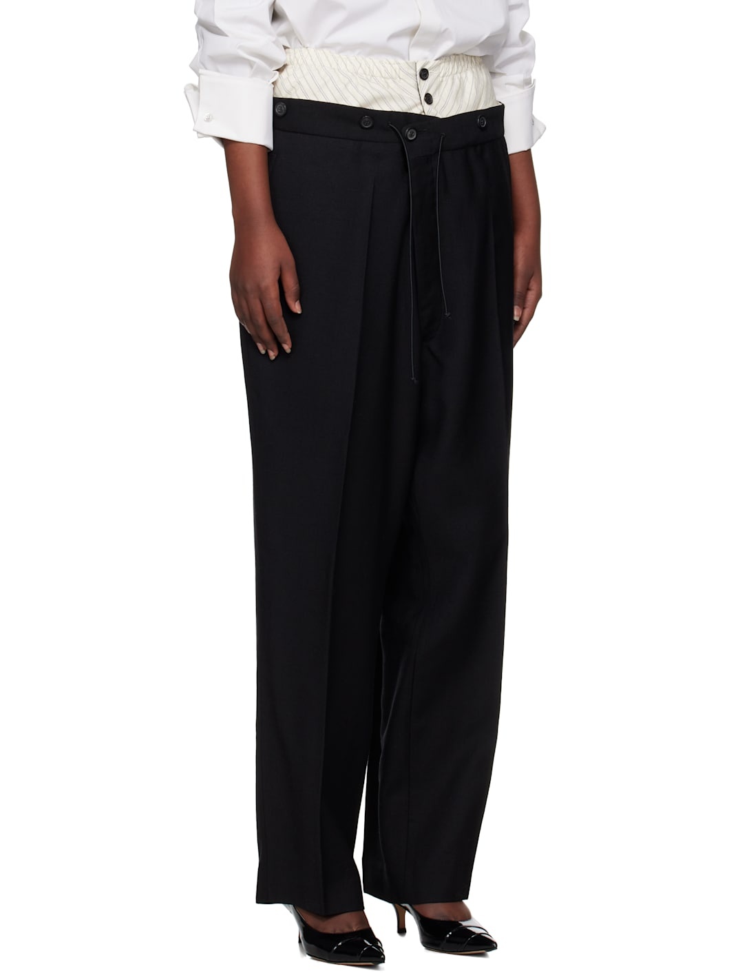 Black Double-Waist Trousers - 2
