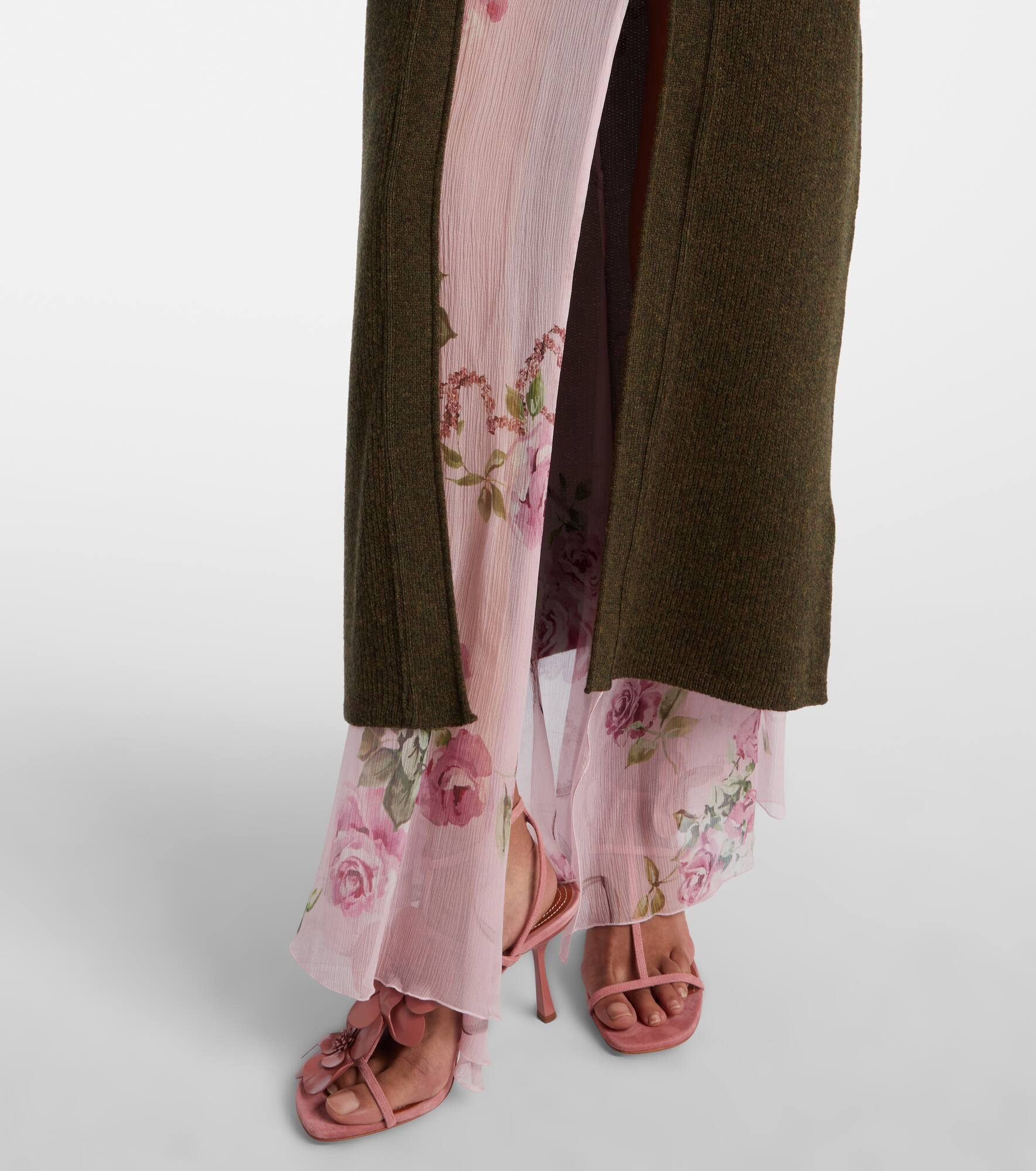 Feather-trimmed wool cardigan - 5