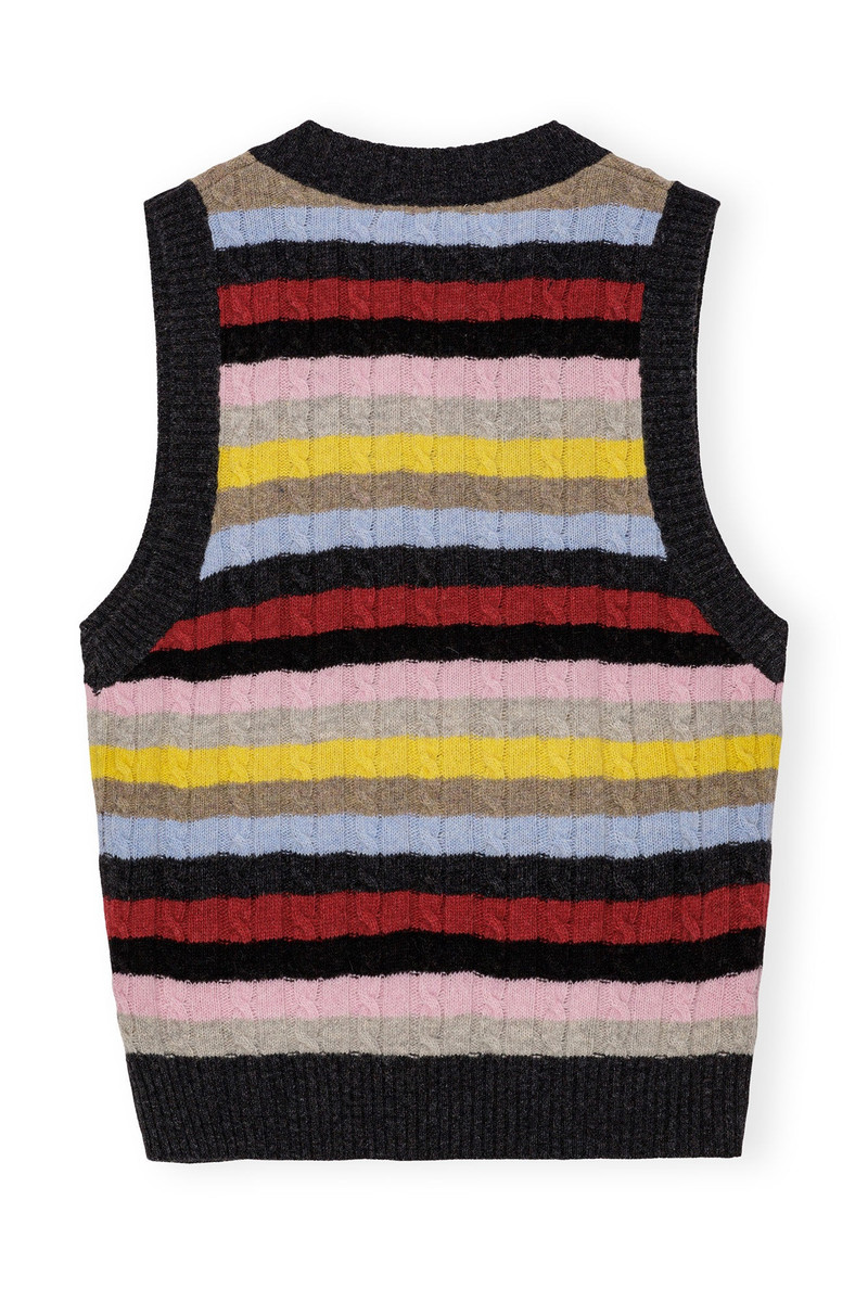 GANNI STRIPED MULTICOLOUR VEST outlook