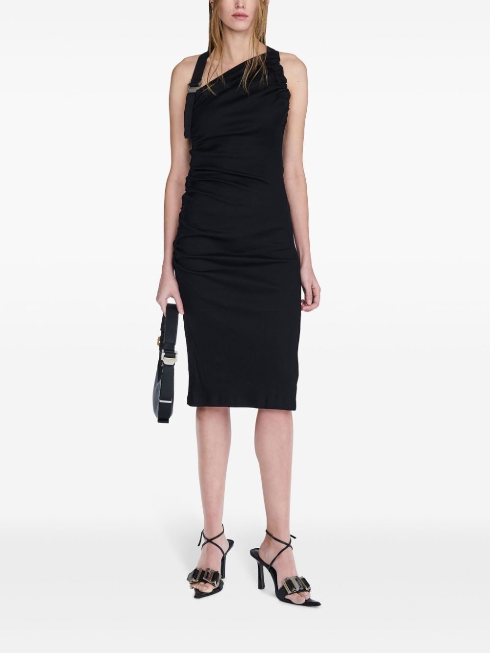 Dion Lee buckle detail ruched midi dress REVERSIBLE