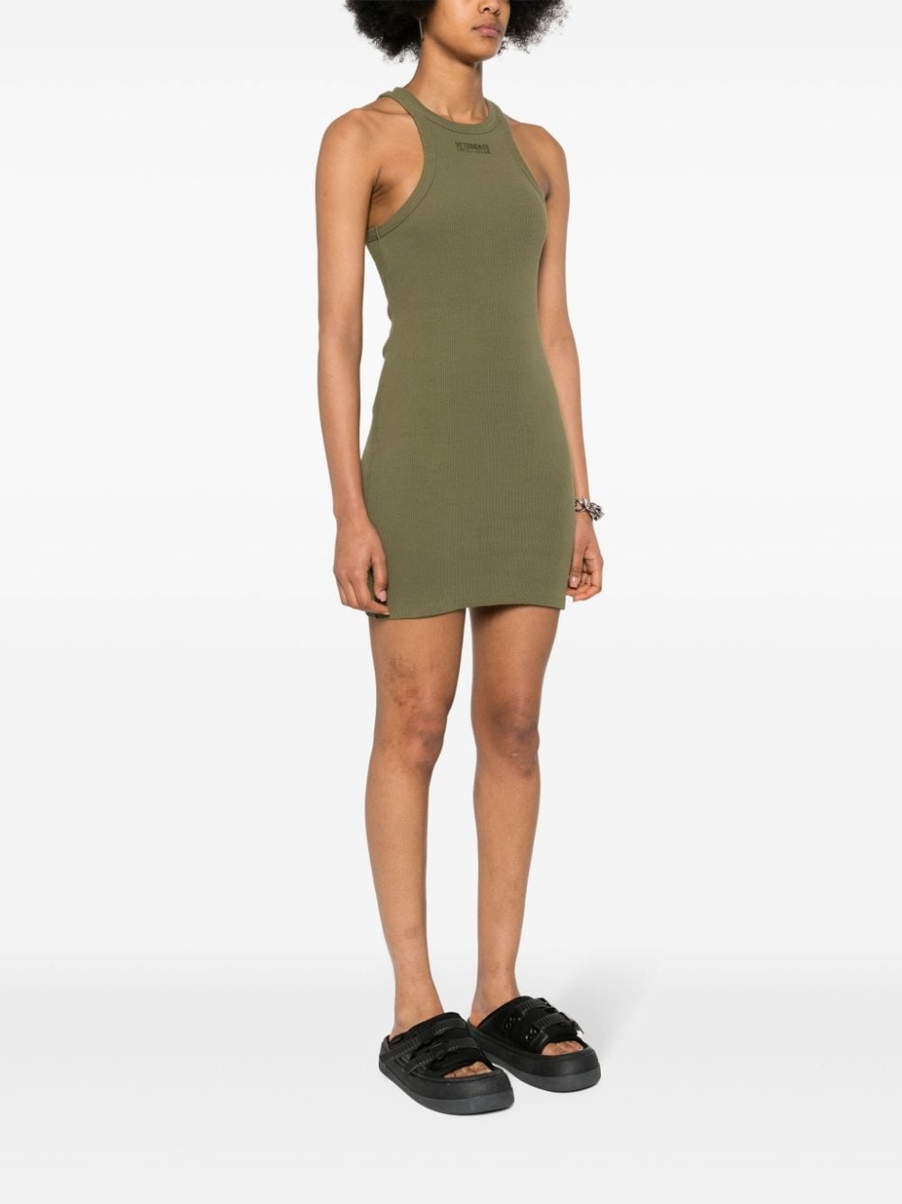 ワンピース VETEMENTS 'Racing Tank Top' dress Green WE64DR440Z VETEMENTS Racing Tank Top Dresses Green | wananluxury