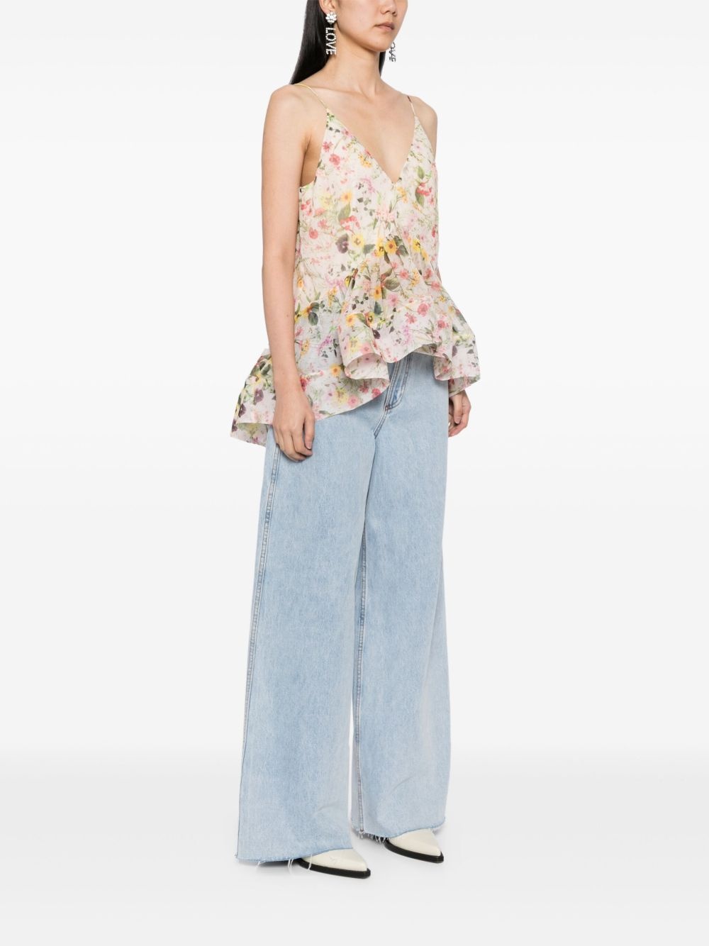 printed chiffon top - 3
