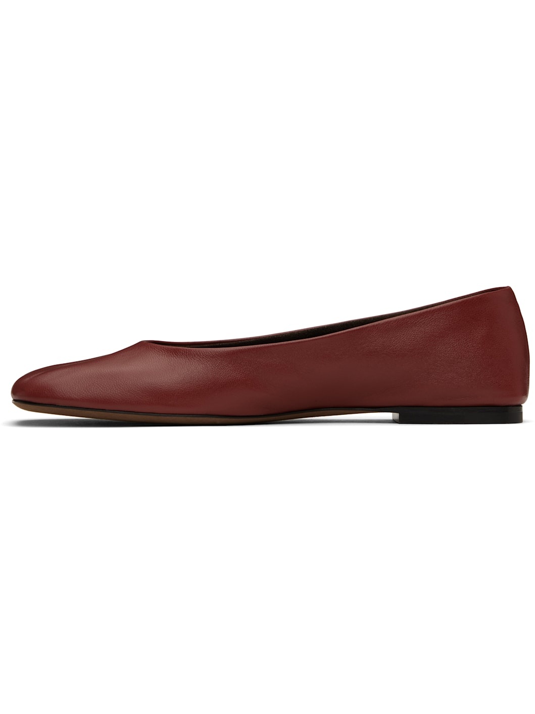 Burgundy Square Ballerina Flats - 3