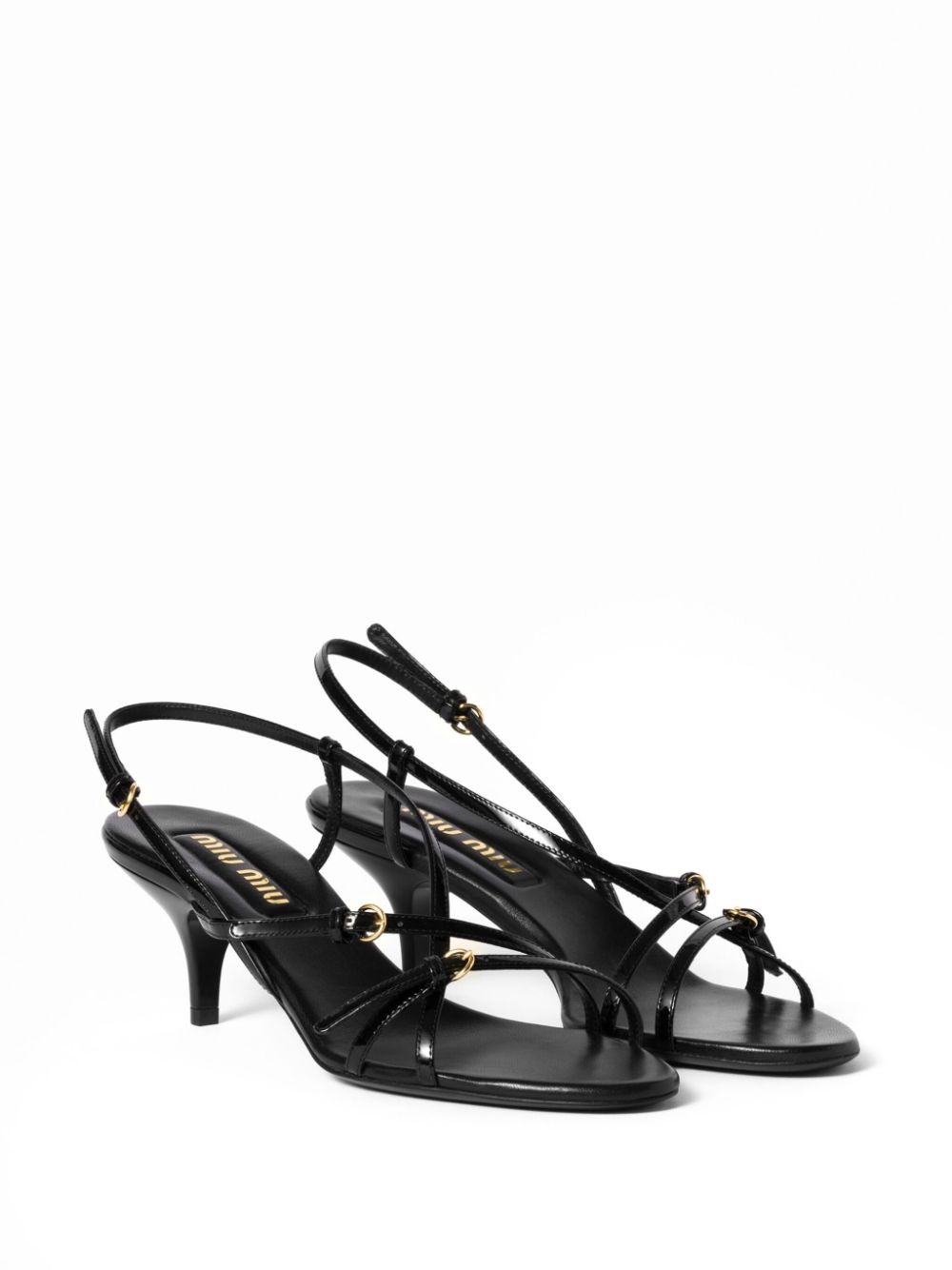 55cm patent leather sandals - 2