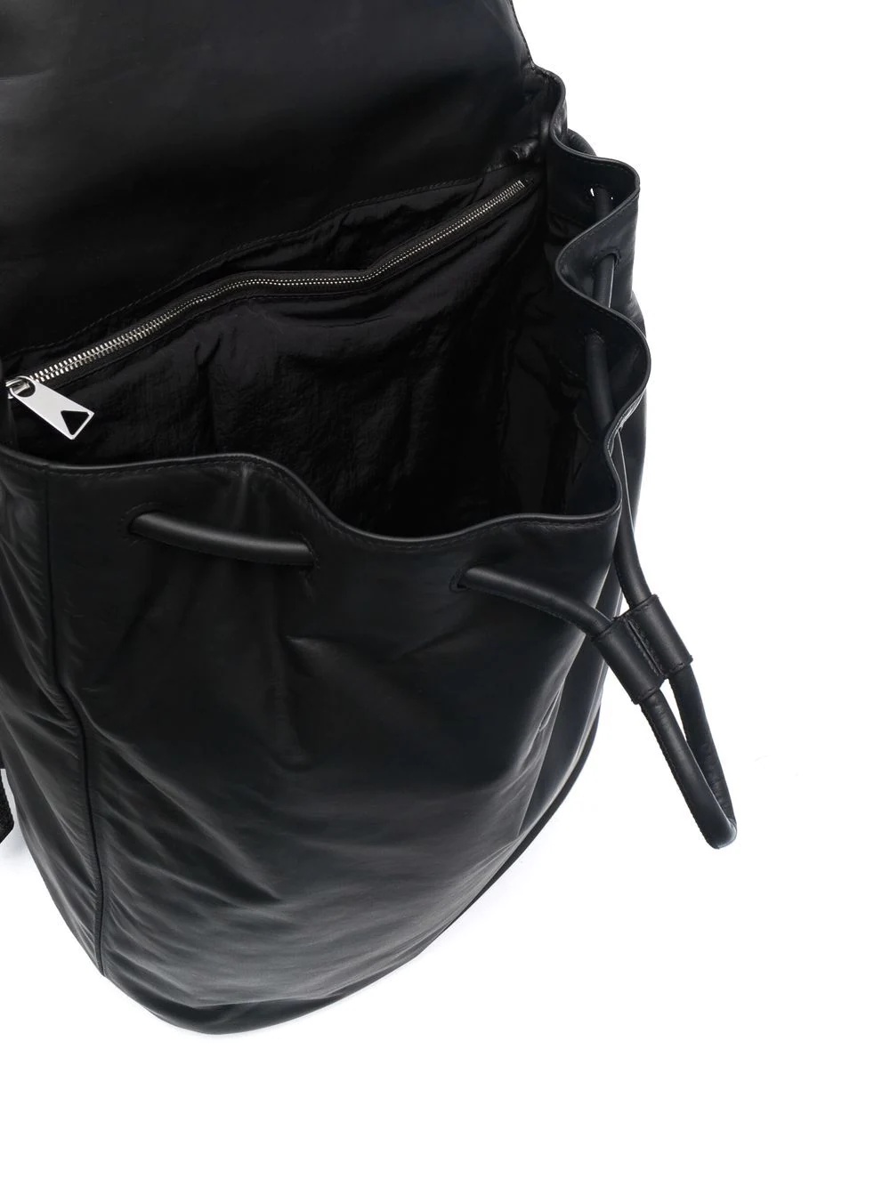 zip-detail foldover leather backpack - 5