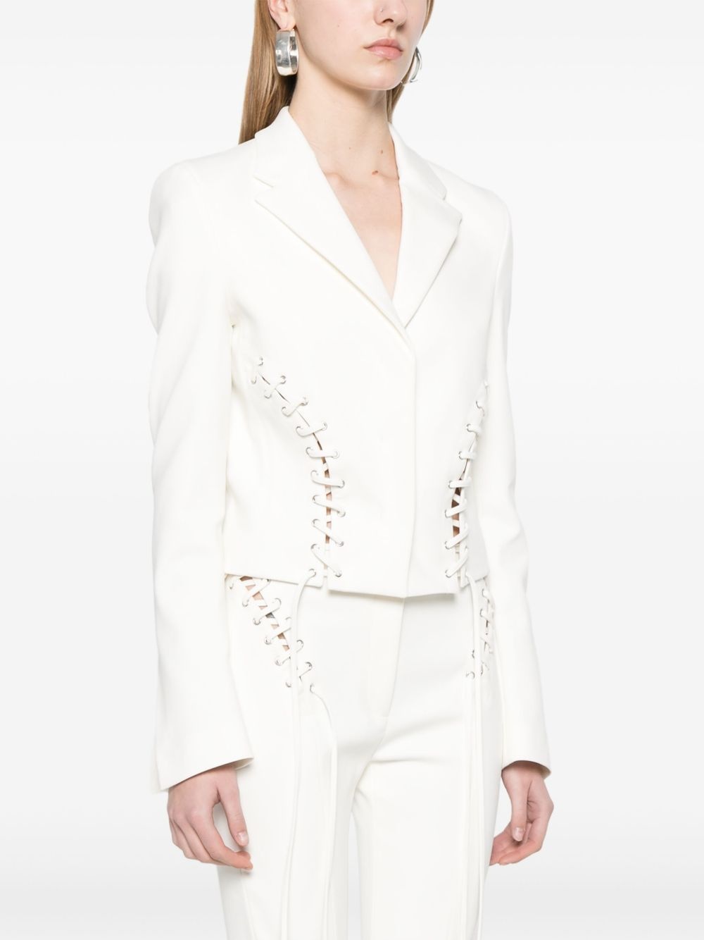 lace-up detail jacket - 3