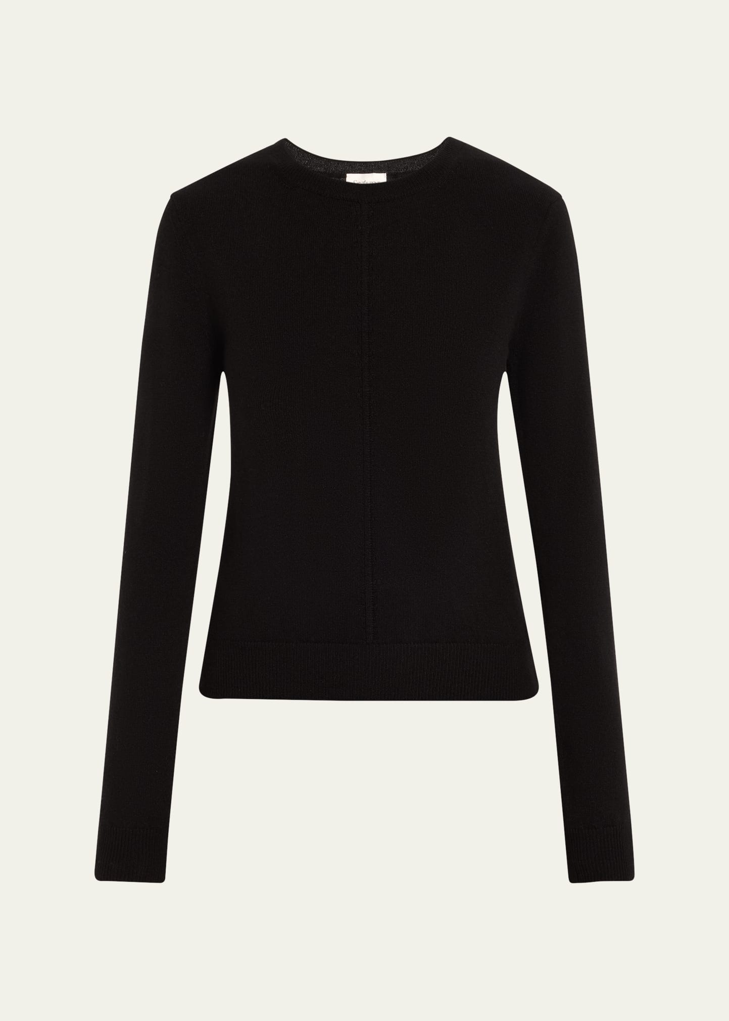 Seamed Crewneck Cashmere Sweater - 1