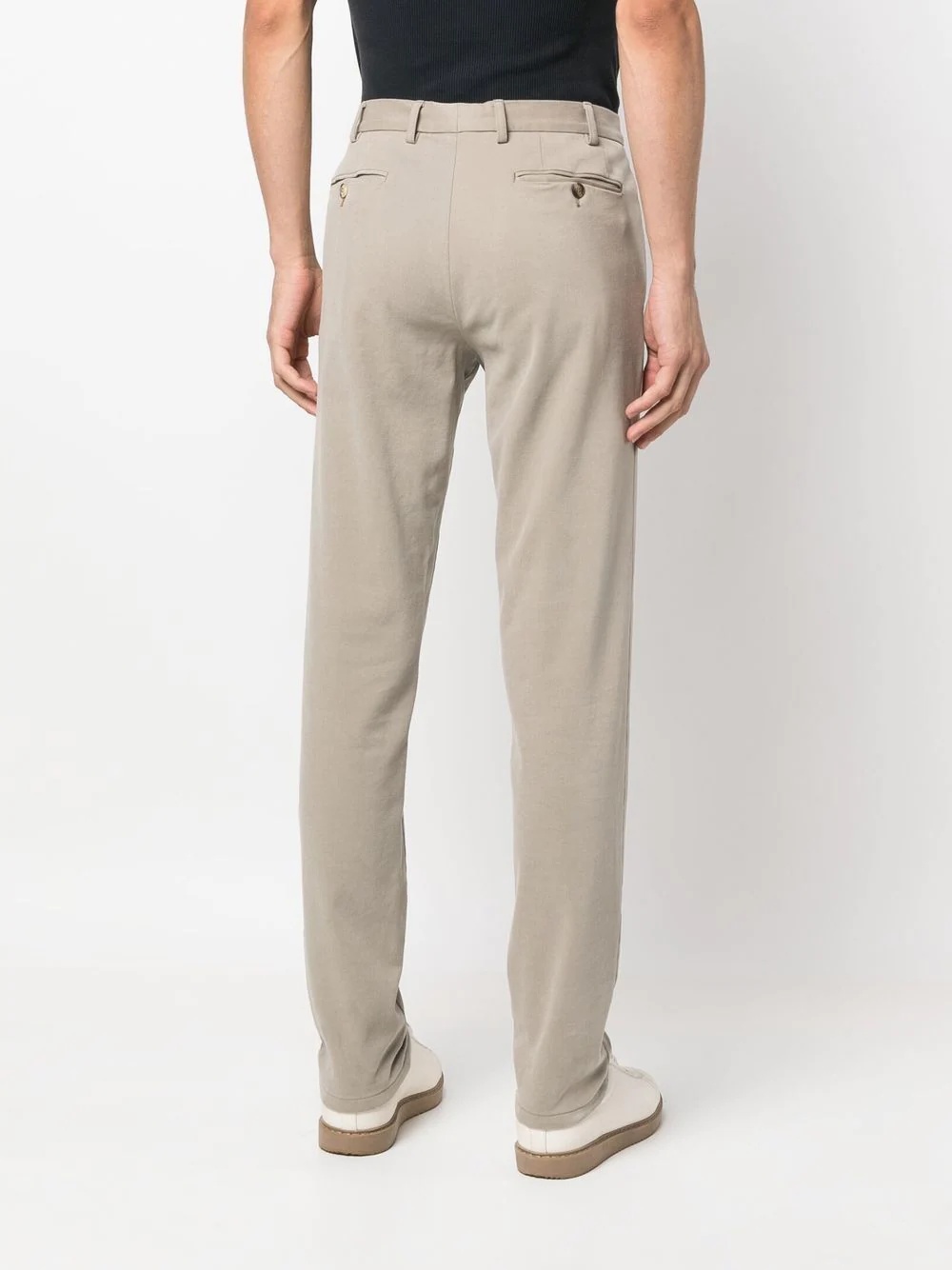 slim cut cotton chino trousers - 4