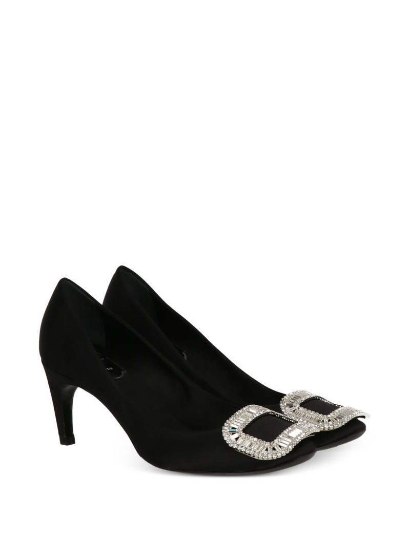 Roger Vivier crystal-embellished satin-effect pumps outlook