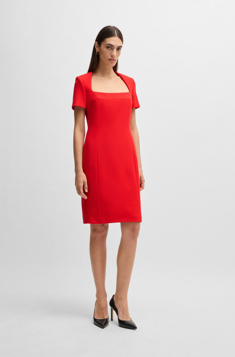 SQUARE-NECK SLIM-FIT DRESS IN STRETCH MATERIAL 3