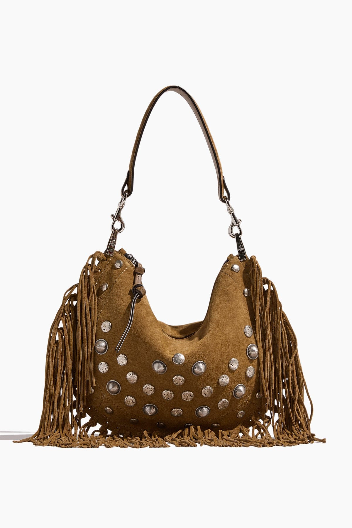 Oskan Soft Zipped Shoulder Bag in Taupe - 1