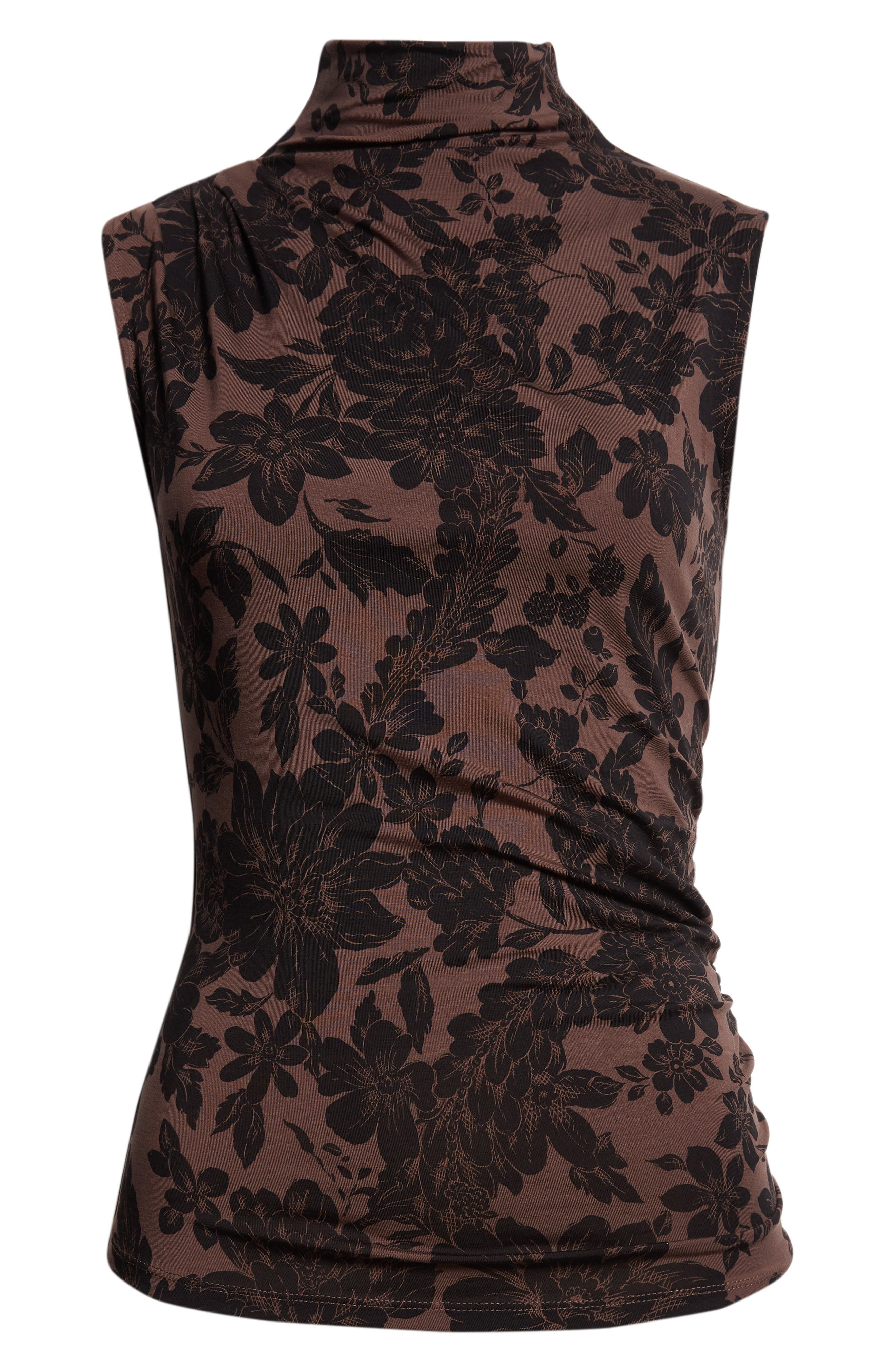 Veronica Beard Mylie Sleeveless Turtleneck Top in Dark Lichen Black at Nordstrom - 6