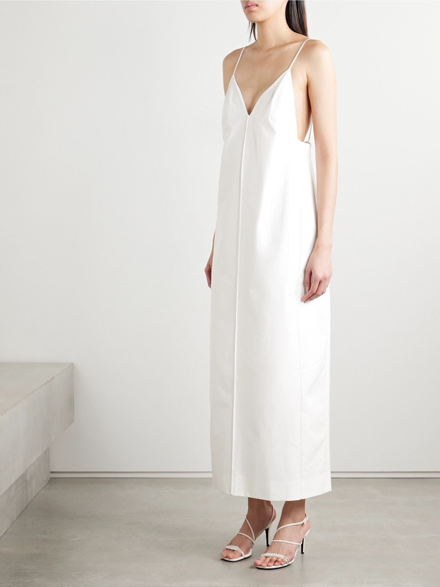 Tulula silk-poplin maxi dress White - 2