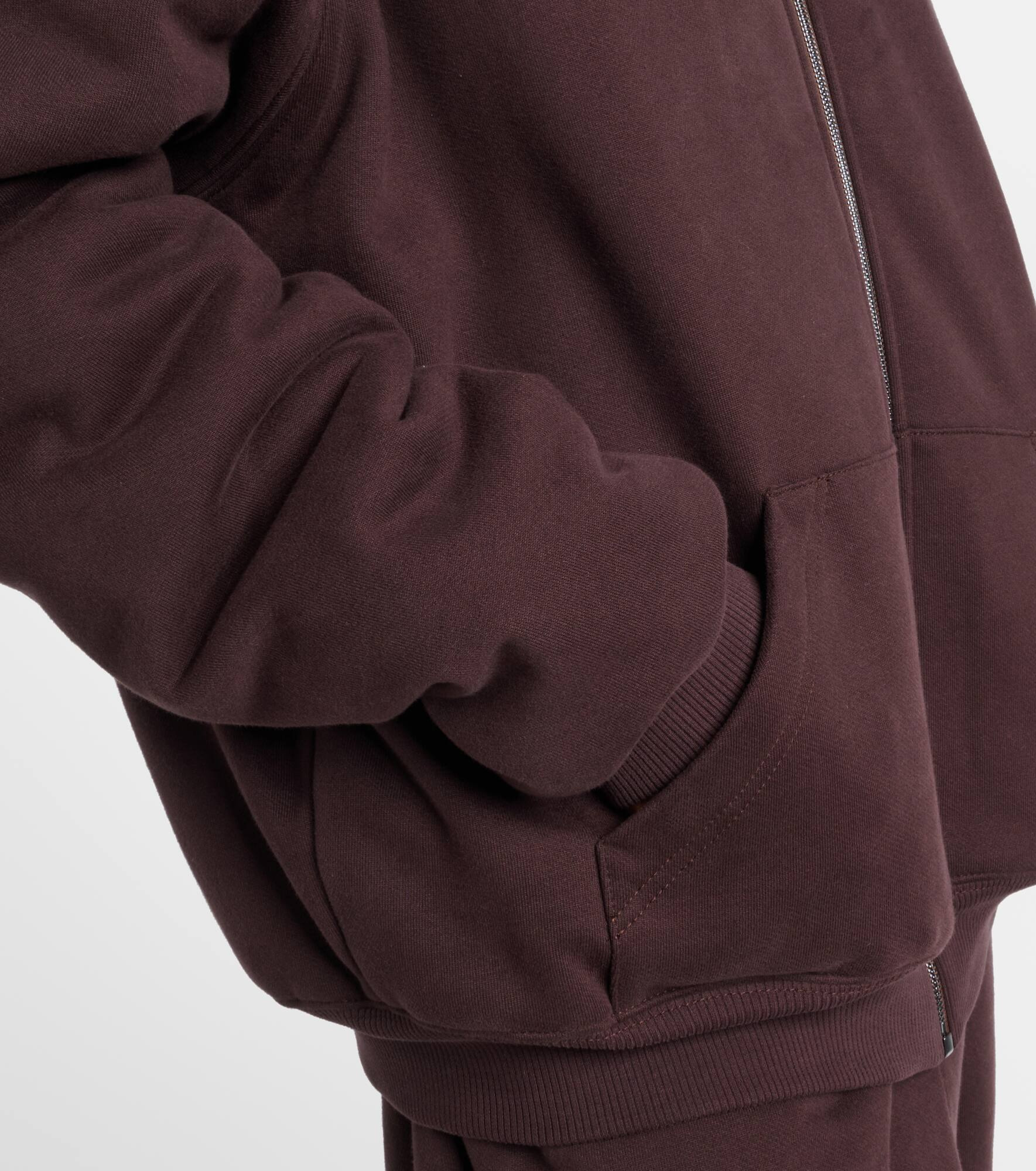 Crochet-trimmed cotton zip-up hoodie - 5