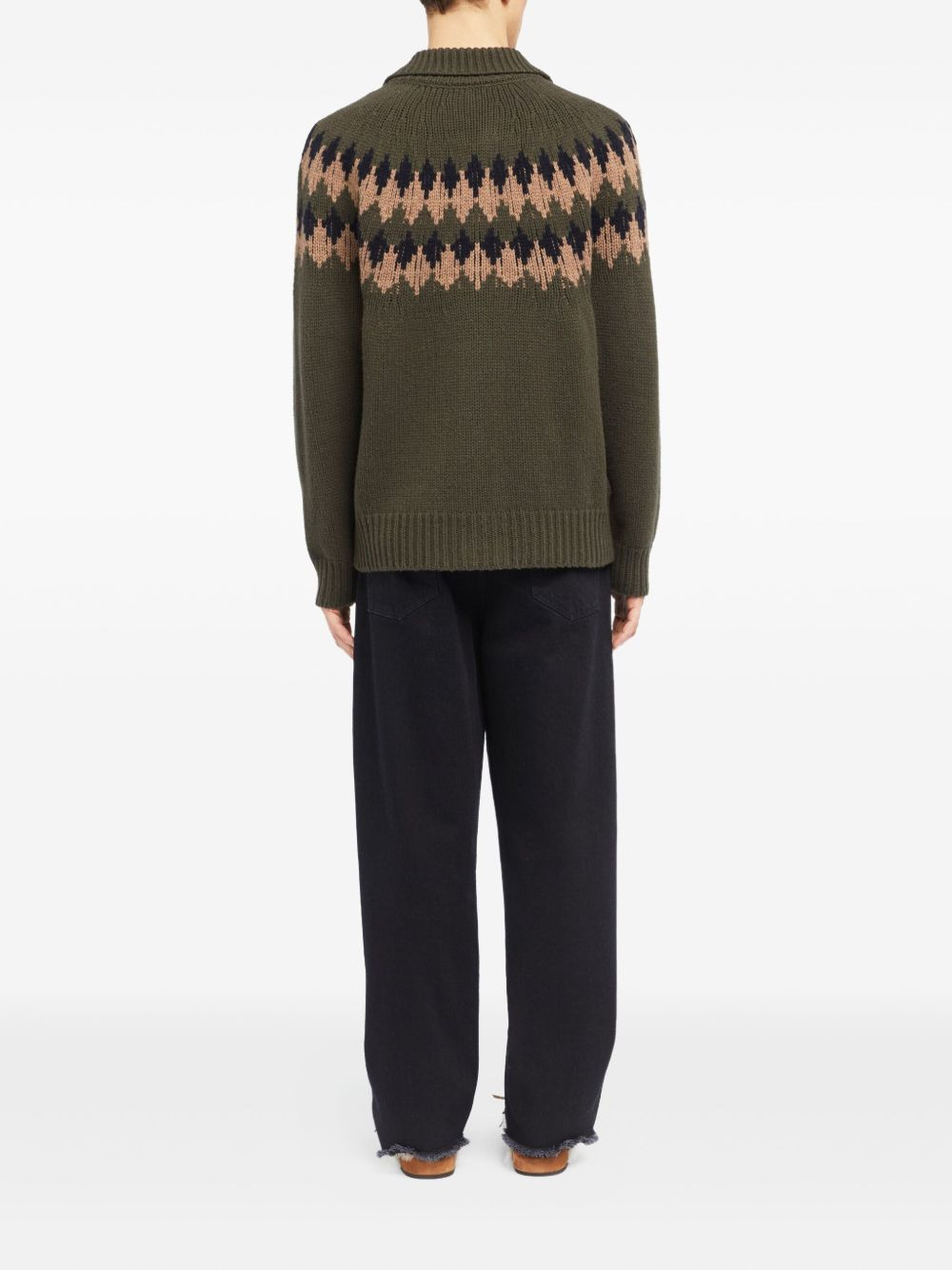 Fairisle pattern wool cardigan - 4
