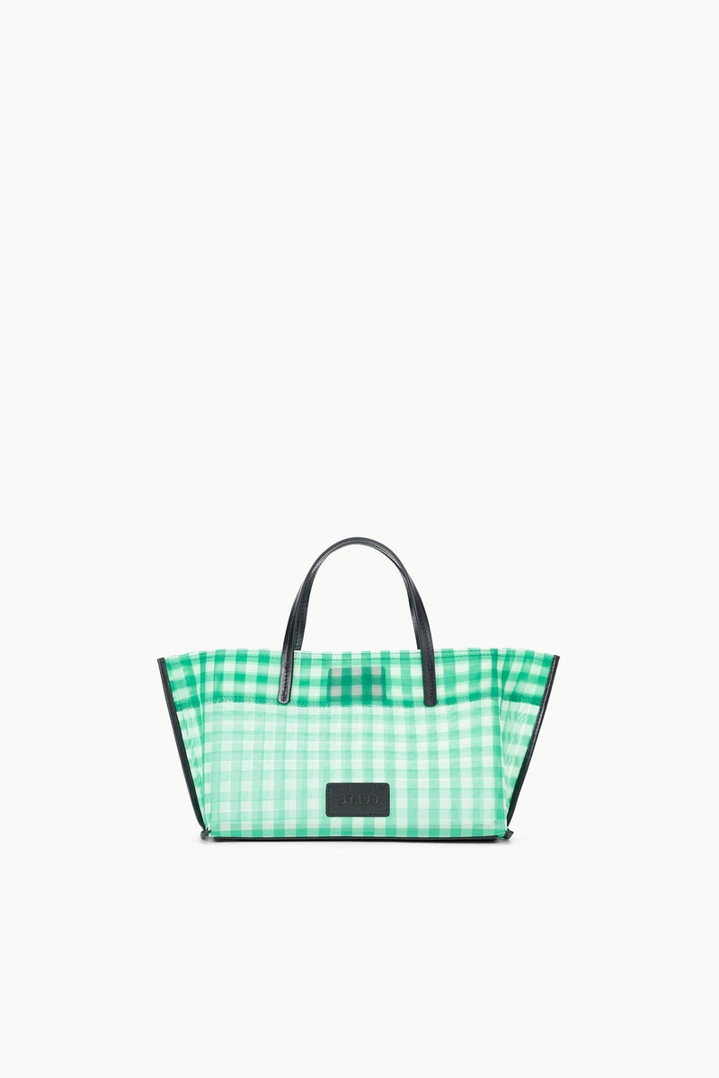 STAUD CHRISTOS MINI MESH TOTE JADE GINGHAM 7