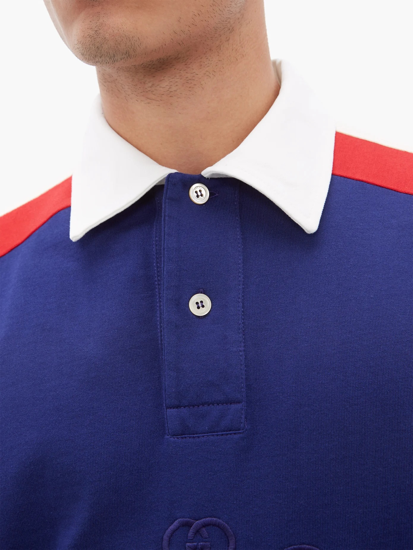 Tennis-logo long-sleeved cotton polo shirt - 3