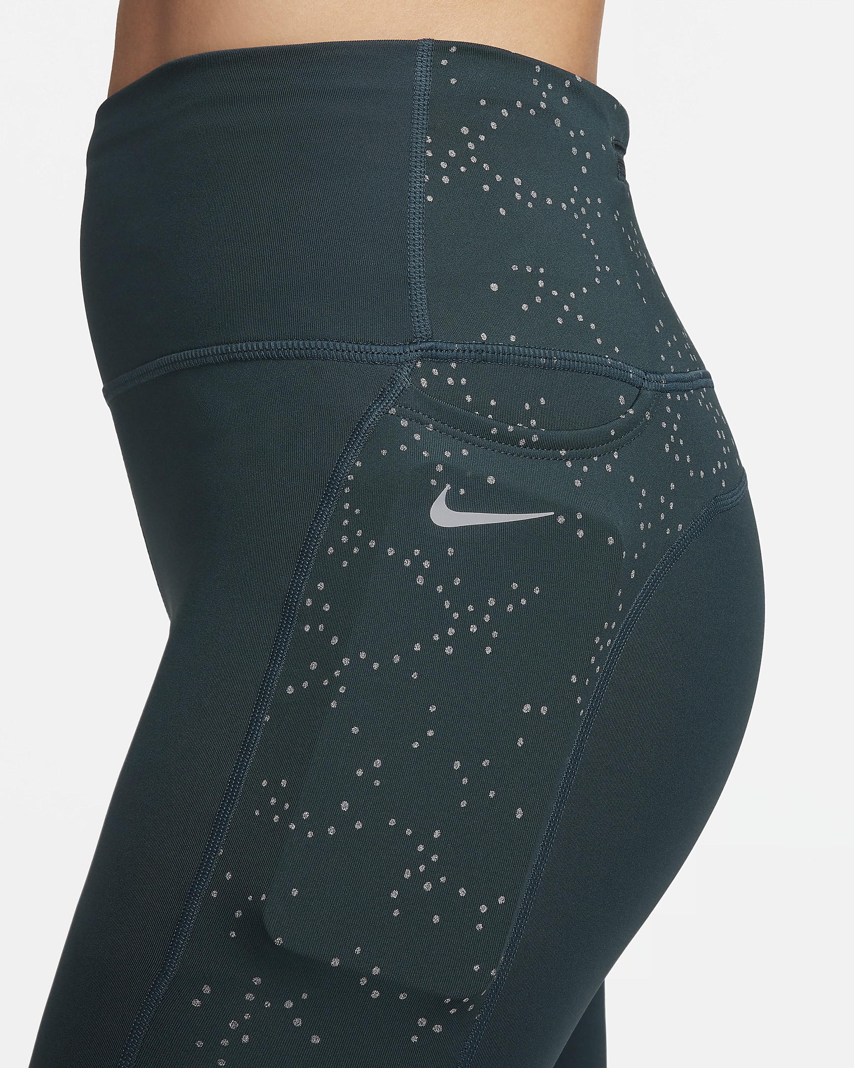 Nike Fast Women's Mid-Rise 7/8 Printed Leggings with Pockets - 4